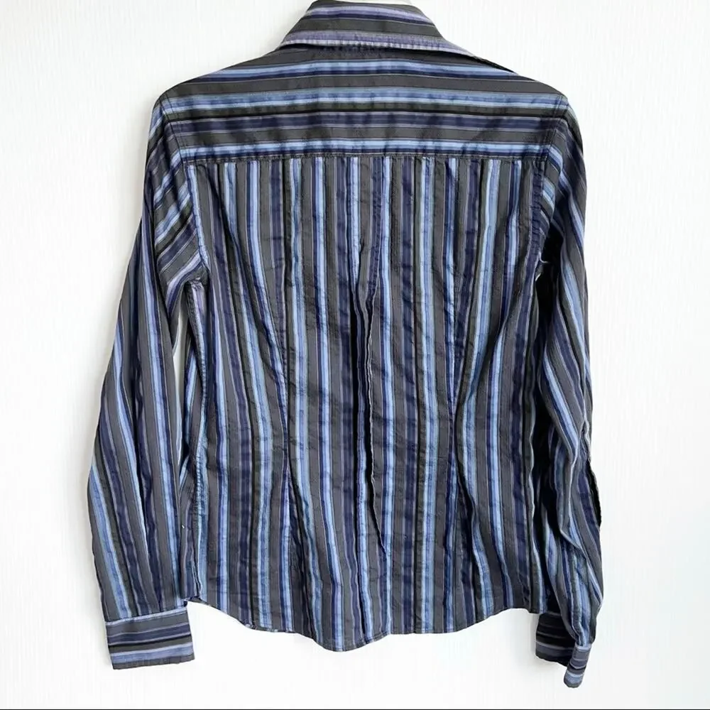 Dolce & Gabbana Y2K 2000’s Striped Floral Button Down Blouse 38 - Picture 7 of 11